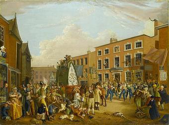 unknow artist Oil on canvas painting depicting the ancient custom of rushbearing on Long Millgate in Manchester in 1821 Germany oil painting art